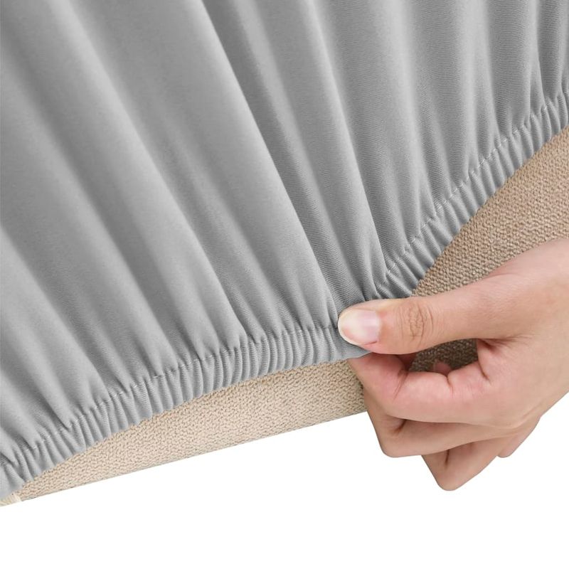 Casa si Gradina - Textile si covoare - Huse pentru mobilier - Husa elastica pentru canapea cu 4 locuri poliester jersey gri - Infinity.ro