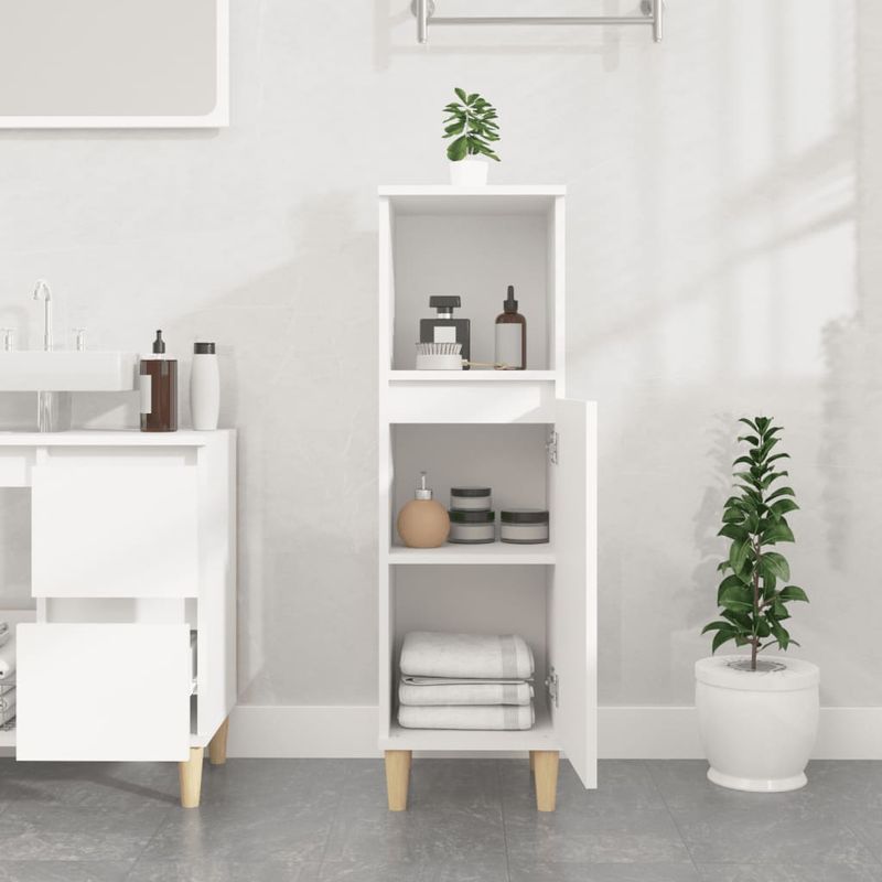 Casa si Gradina - Mobilier - Mobilier baie - Comode baie - Dulap de baie, alb, 30x30x100 cm, lemn prelucrat - Infinity.ro