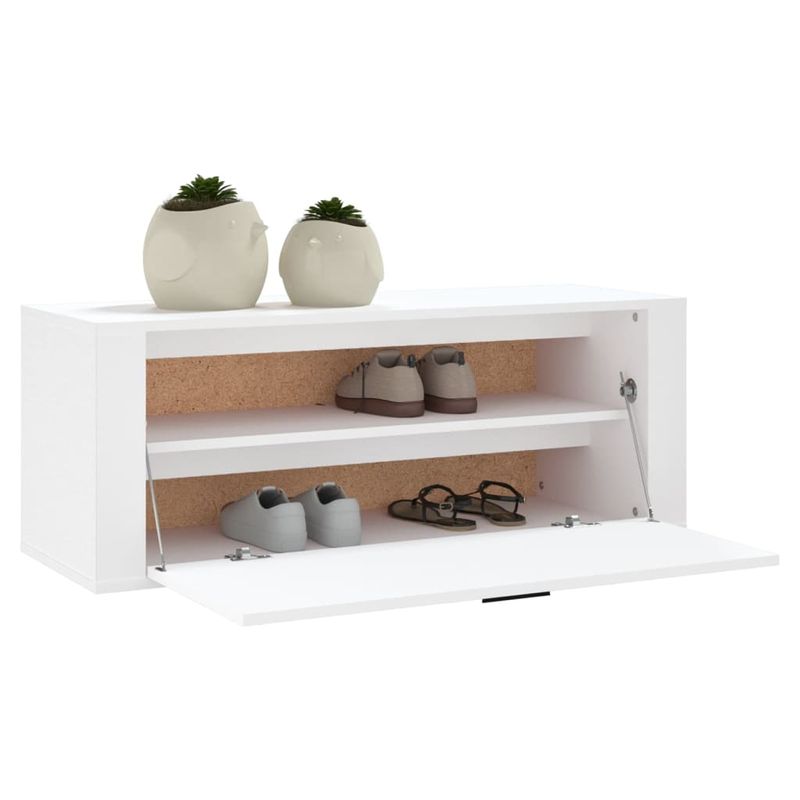 Casa si Gradina - Mobilier - Organizare si depozitare - Organizator incaltaminte - Pantofar de perete, alb, 100x35x38 cm, lemn compozit - Infinity.ro