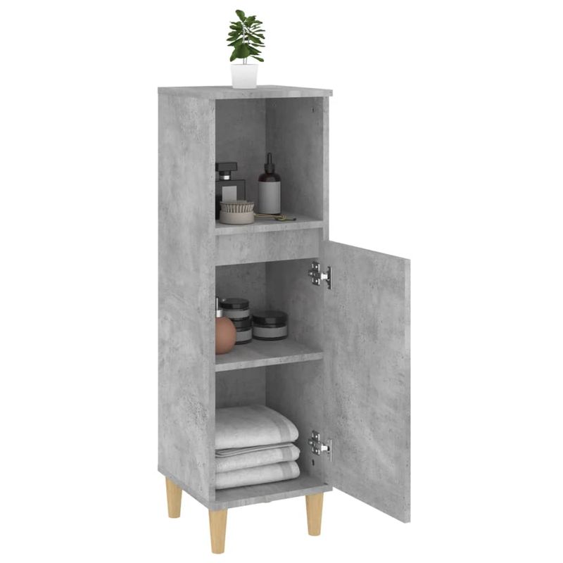 Casa si Gradina - Mobilier - Seturi de mobilier - Seturi baie - Dulap de baie, gri beton, 30x30x100 cm, lemn prelucrat - Infinity.ro