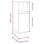 Casa si Gradina - Mobilier - Seturi de mobilier - Seturi baie - Dulap de baie, gri beton, 30x30x100 cm, lemn prelucrat - Infinity.ro
