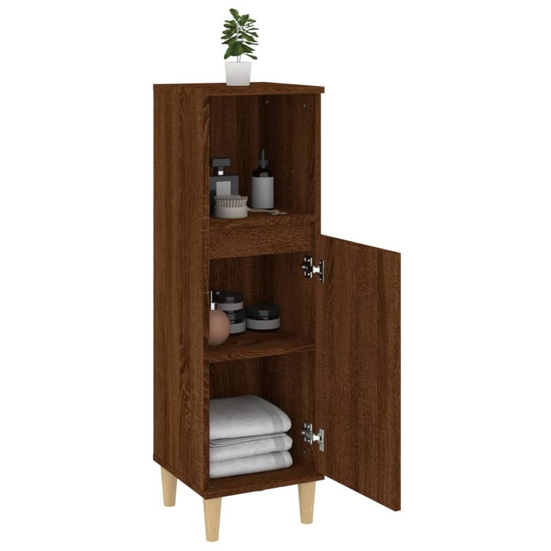 Casa si Gradina - Mobilier - Seturi de mobilier - Seturi baie - Dulap de baie, stejar maro, 30x30x100 cm, lemn prelucrat - Infinity.ro