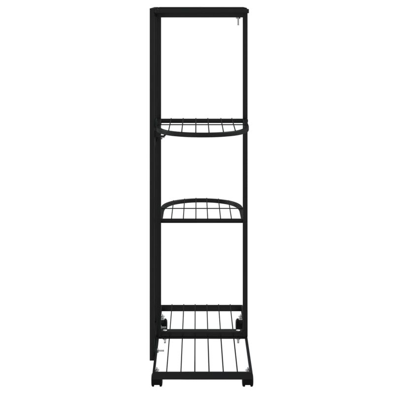 Casa si Gradina - Gradinarit si plante - Plante si ghivece - Ghivece si suporturi - Suport de flori cu 4 etaje, cu roti, negru, 44x23x80 cm, fier - Infinity.ro