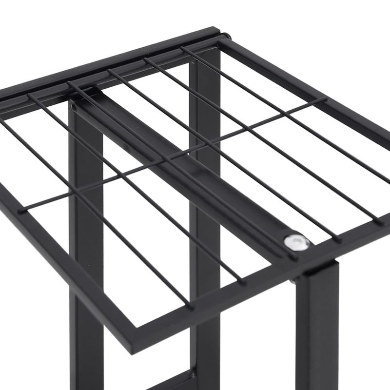 Casa si Gradina - Gradinarit si plante - Plante si ghivece - Ghivece si suporturi - Suport de flori cu 4 etaje, cu roti, negru, 44x23x80 cm, fier - Infinity.ro