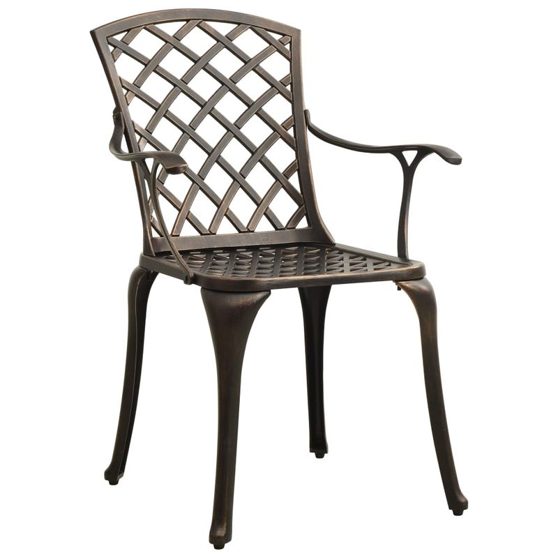 Casa si Gradina - Gradina si terasa - Mobilier exterior - Seturi mobila gradina - Set mobilier bistro, 3 piese, bronz, aluminiu turnat - Infinity.ro