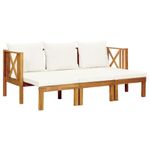 Casa si Gradina - Gradina si terasa - Mobilier exterior - Bancute de gradina - Banca gradina cu 3 locuri și perne, 179 cm, lemn masiv acacia, crem - Infinity.ro