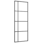 Casa si Gradina - Constructii - Usi interior, exterior si garaj - Usi garaj - Usa glisanta, negru, 76x205 cm, sticla ESG si aluminiu - Infinity.ro