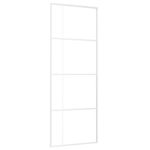 Casa si Gradina - Constructii - Usi interior, exterior si garaj - Usi garaj - Usa glisanta, alb, 76x205 cm, sticla mata ESG si aluminiu - Infinity.ro