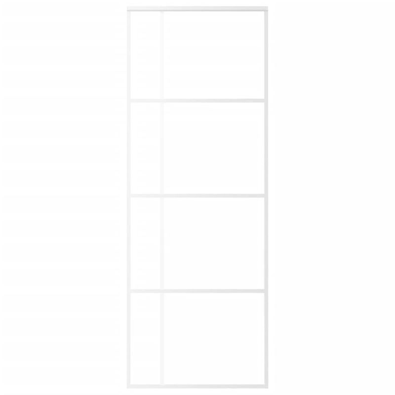 Casa si Gradina - Constructii - Usi interior, exterior si garaj - Usi garaj - Usa glisanta, alb, 76x205 cm, sticla mata ESG si aluminiu - Infinity.ro