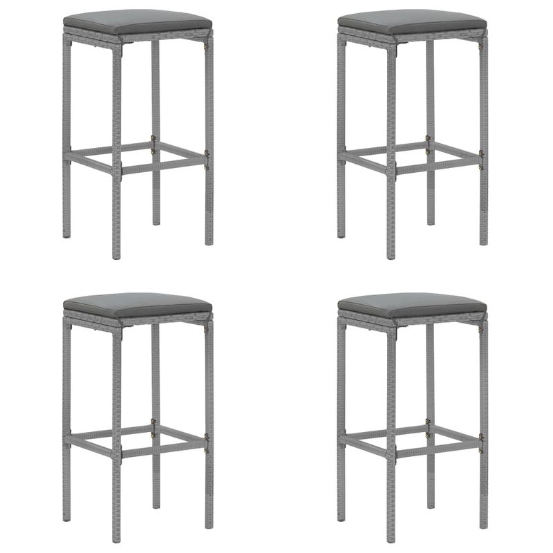 Casa si Gradina - Gradina si terasa - Mobilier exterior - Seturi mobila gradina - Set mobilier bar de gradina cu perne, cu perne, 5 piese, gri, poliratan - Infinity.ro