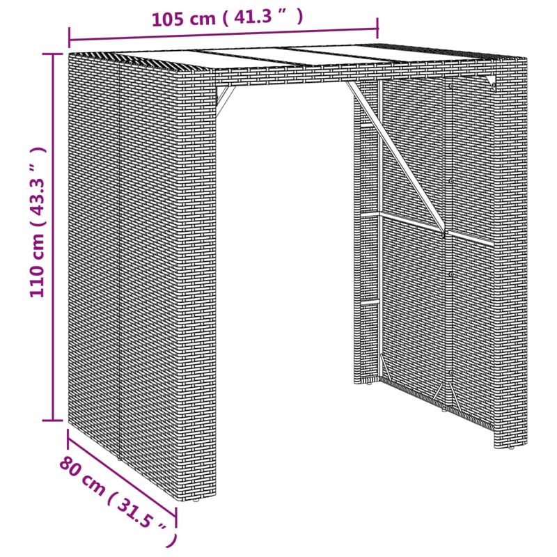Casa si Gradina - Gradina si terasa - Mobilier exterior - Seturi mobila gradina - Set mobilier bar de gradina cu perne, cu perne, 5 piese, gri, poliratan - Infinity.ro