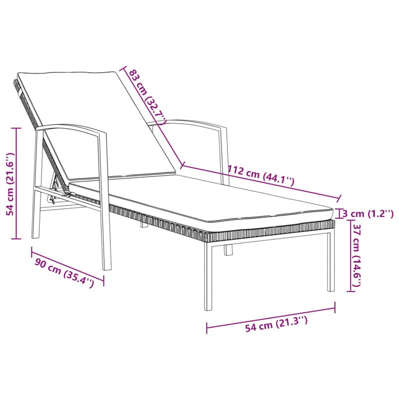 Casa si Gradina - Gradina si terasa - Mobilier exterior - Scaune si sezlonguri gradina - Sezlonguri de plaja cu masa, 2 buc., gri, poliratan - Infinity.ro