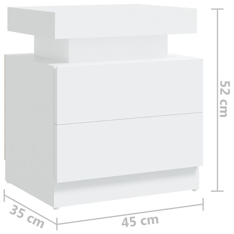 Casa si Gradina - Mobilier - Comode si corpuri - Noptiere - Dulap noptiera, alb, 45x35x52 cm, lemn prelucrat - Infinity.ro