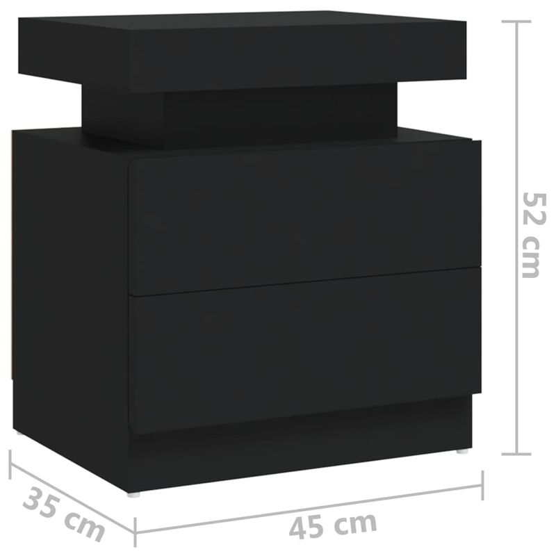 Casa si Gradina - Mobilier - Comode si corpuri - Noptiere - Dulap noptiera, negru, 45x35x52 cm, lemn prelucrat - Infinity.ro