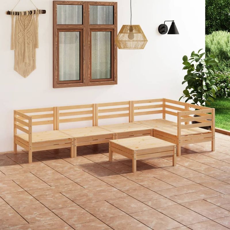 Casa si Gradina - Gradina si terasa - Mobilier exterior - Seturi mobila gradina - Set mobilier de gradina, 6 piese, lemn masiv de pin - Infinity.ro