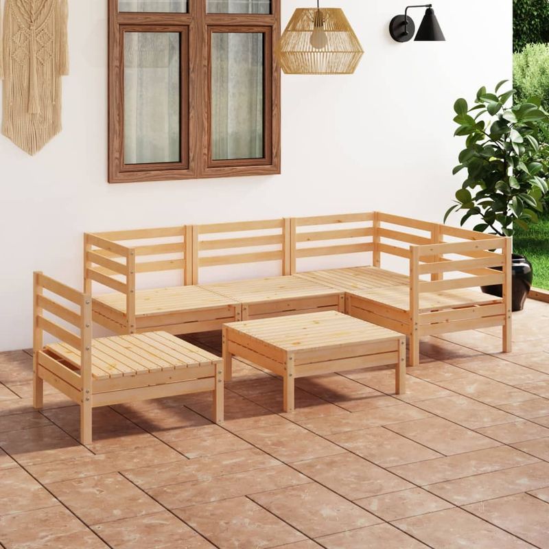 Casa si Gradina - Gradina si terasa - Mobilier exterior - Seturi mobila gradina - Set mobilier de gradina, 6 piese, lemn masiv de pin - Infinity.ro