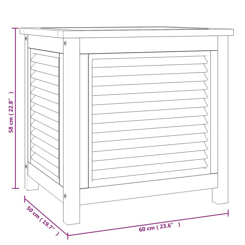 Casa si Gradina - Gradina si terasa - Mobilier exterior - Dulapuri si lazi depozitare exterior - Lada depozitare gradina cu geanta, 60x50x58 cm, lemn masiv tec - Infinity.ro