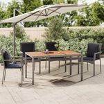 Casa si Gradina - Gradina si terasa - Mobilier exterior - Mese gradina - Masa gradina blat din lemn, poliratan/lemn masiv acacia, mărime 150x90x75 cm - Infinity.ro