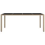 Casa si Gradina - Gradina si terasa - Mobilier exterior - Mese gradina - Masa gradina blat din lemn, bej, poliratan/sticla securiz., mărime 190x90x75 cm - Infinity.ro