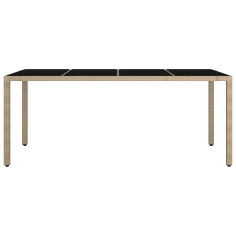 Casa si Gradina - Gradina si terasa - Mobilier exterior - Mese gradina - Masa gradina blat din lemn, bej, poliratan/sticla securiz., mărime 190x90x75 cm - Infinity.ro