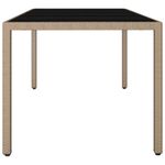 Casa si Gradina - Gradina si terasa - Mobilier exterior - Mese gradina - Masa gradina blat din lemn, bej, poliratan/sticla securiz., mărime 190x90x75 cm - Infinity.ro