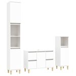 Casa si Gradina - Mobilier - Seturi de mobilier - Seturi baie - Set mobilier de baie, 3 piese, alb, lemn compozit - Infinity.ro