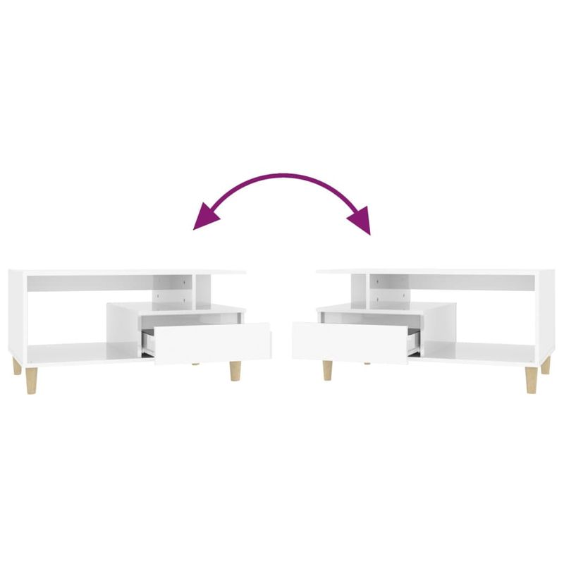 Casa si Gradina - Mobilier - Mese si birouri - Masute de cafea - Masuta de cafea, alb extralucios, 90x49x45 cm, lemn compozit - Infinity.ro