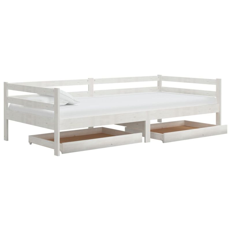 Casa si Gradina - Mobilier - Paturi si accesorii - Paturi - Pat de zi cu sertare, alb, 90x200 cm, lemn masiv de pin - Infinity.ro