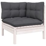 Casa si Gradina - Gradina si terasa - Mobilier exterior - Seturi mobila gradina - Set mobilier gradina cu perne , 6 piese, alb, lemn masiv de pin - Infinity.ro