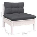 Casa si Gradina - Gradina si terasa - Mobilier exterior - Seturi mobila gradina - Set mobilier gradina cu perne , 6 piese, alb, lemn masiv de pin - Infinity.ro