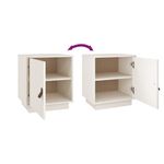 Casa si Gradina - Mobilier - Comode si corpuri - Noptiere - Noptiera, 2 buc., alb, 40x34x45 cm, lemn masiv de pin - Infinity.ro