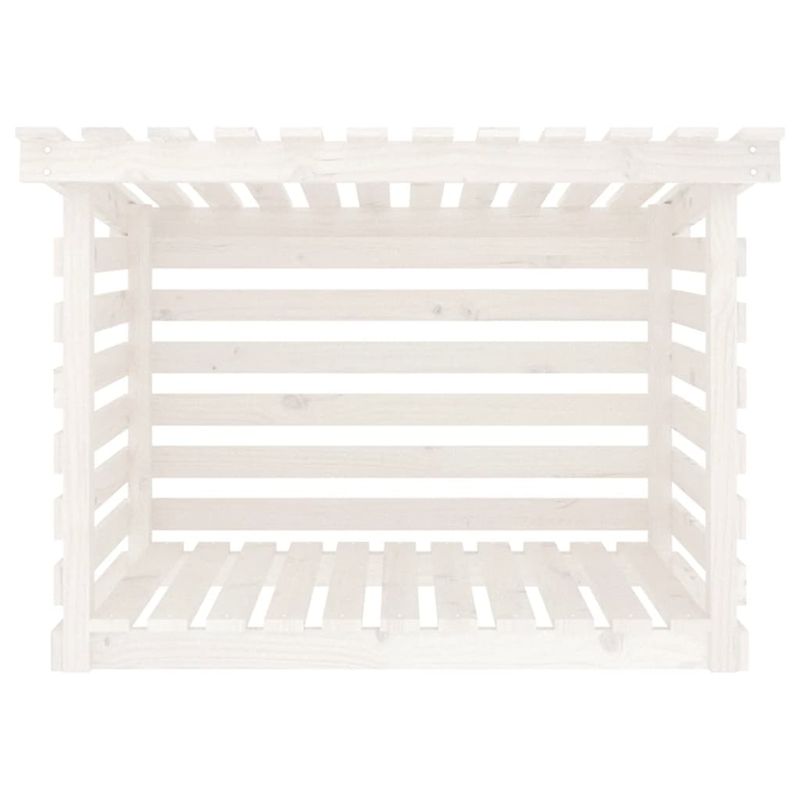 Casa si Gradina - Termice - Sobe, Seminee si accesorii - Accesorii seminee si sobe - Rastel pentru lemne de foc, alb, 108x73x79 cm, lemn masiv pin - Infinity.ro