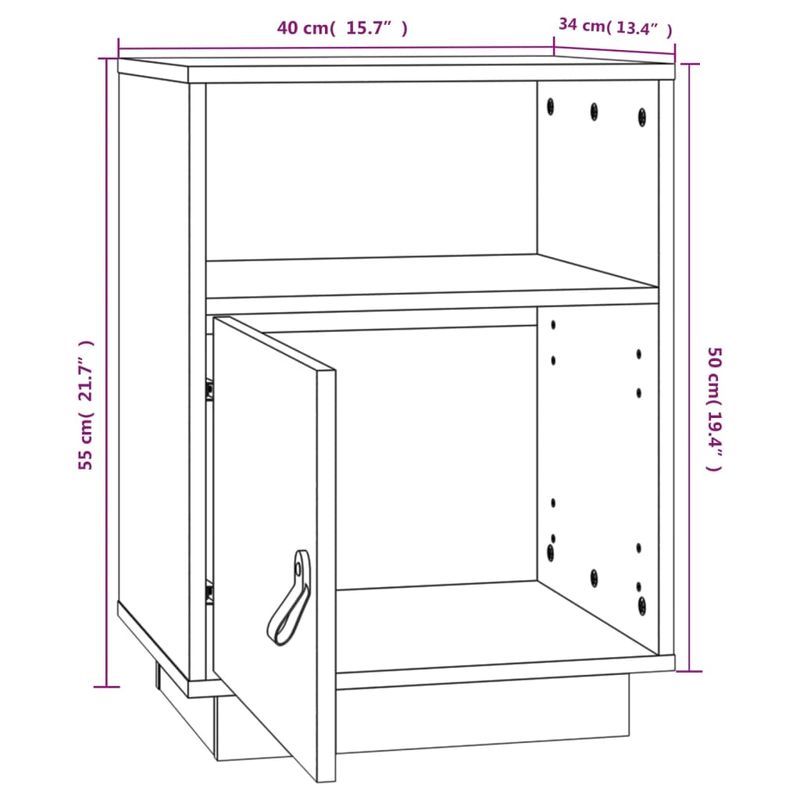 Casa si Gradina - Mobilier - Comode si corpuri - Noptiere - Noptiera, 40x34x55 cm, lemn masiv de pin - Infinity.ro