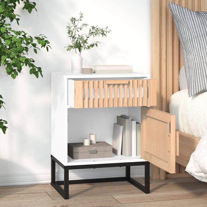 Casa si Gradina - Mobilier - Comode si corpuri - Noptiere - Noptiera, alb, 40x35x55,5 cm, lemn prelucrat - Infinity.ro
