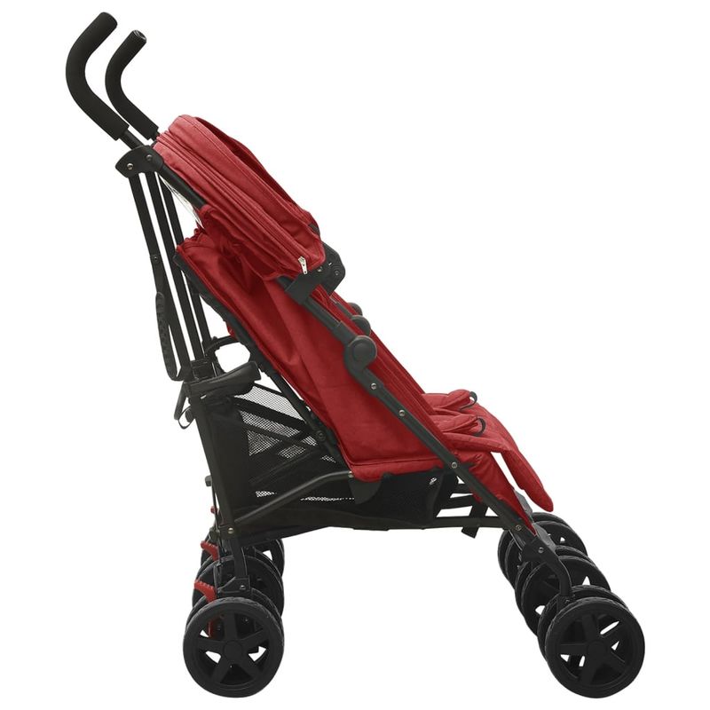 Jucarii, Copii si Bebe - Carucioare si articole de transport - Carucioare - Carucioare standard - Carucior dublu, rosu, otel - Infinity.ro