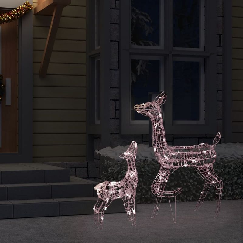 Casa si Gradina - Decoratiuni - Decoratiuni de sezon - Decoratiune de Craciun familie reni, 160 LED, alb cald, acril - Infinity.ro