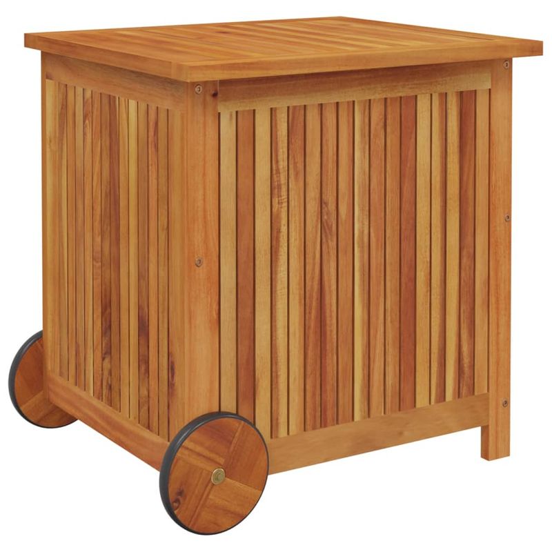 Casa si Gradina - Gradina si terasa - Mobilier exterior - Dulapuri si lazi depozitare exterior - Lada de depozitare gradina cu roti, 60x50x58 cm, lemn acacia - Infinity.ro