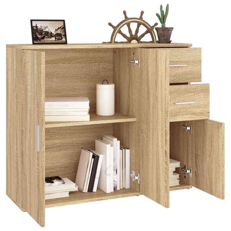 Casa si Gradina - Mobilier - Comode si corpuri - Comode - Servanta, stejar sonoma, 91x29,5x75 cm, lemn prelucrat - Infinity.ro