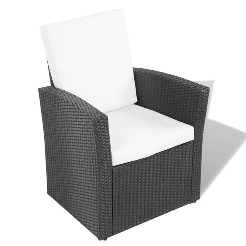 Casa si Gradina - Gradina si terasa - Mobilier exterior - Seturi mobila gradina - Set mobilier de gradina cu perne, 4 piese, negru, poliratan - Infinity.ro