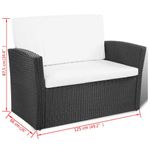 Casa si Gradina - Gradina si terasa - Mobilier exterior - Seturi mobila gradina - Set mobilier de gradina cu perne, 4 piese, negru, poliratan - Infinity.ro