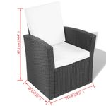 Casa si Gradina - Gradina si terasa - Mobilier exterior - Seturi mobila gradina - Set mobilier de gradina cu perne, 4 piese, negru, poliratan - Infinity.ro