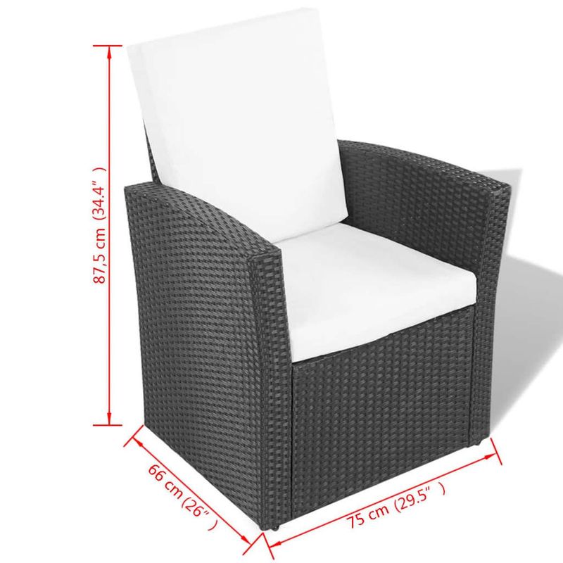 Casa si Gradina - Gradina si terasa - Mobilier exterior - Seturi mobila gradina - Set mobilier de gradina cu perne, 4 piese, negru, poliratan - Infinity.ro