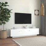 Casa si Gradina - Mobilier - Comode si corpuri - Comode - Comoda TV cu lumini LED, alb, 160x35x40 cm - Infinity.ro
