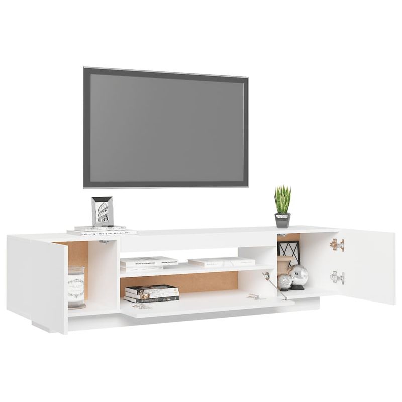 Casa si Gradina - Mobilier - Comode si corpuri - Comode - Comoda TV cu lumini LED, alb, 160x35x40 cm - Infinity.ro