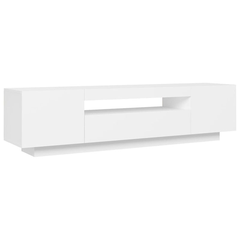 Casa si Gradina - Mobilier - Comode si corpuri - Comode - Comoda TV cu lumini LED, alb, 160x35x40 cm - Infinity.ro