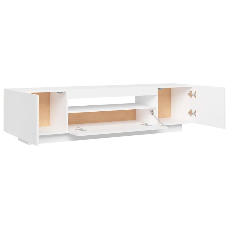 Casa si Gradina - Mobilier - Comode si corpuri - Comode - Comoda TV cu lumini LED, alb, 160x35x40 cm - Infinity.ro
