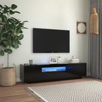 Casa si Gradina - Mobilier - Comode si corpuri - Comode - Comoda TV cu lumini LED, negru, 160x35x40 cm - Infinity.ro