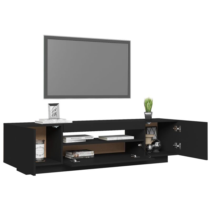 Casa si Gradina - Mobilier - Comode si corpuri - Comode - Comoda TV cu lumini LED, negru, 160x35x40 cm - Infinity.ro