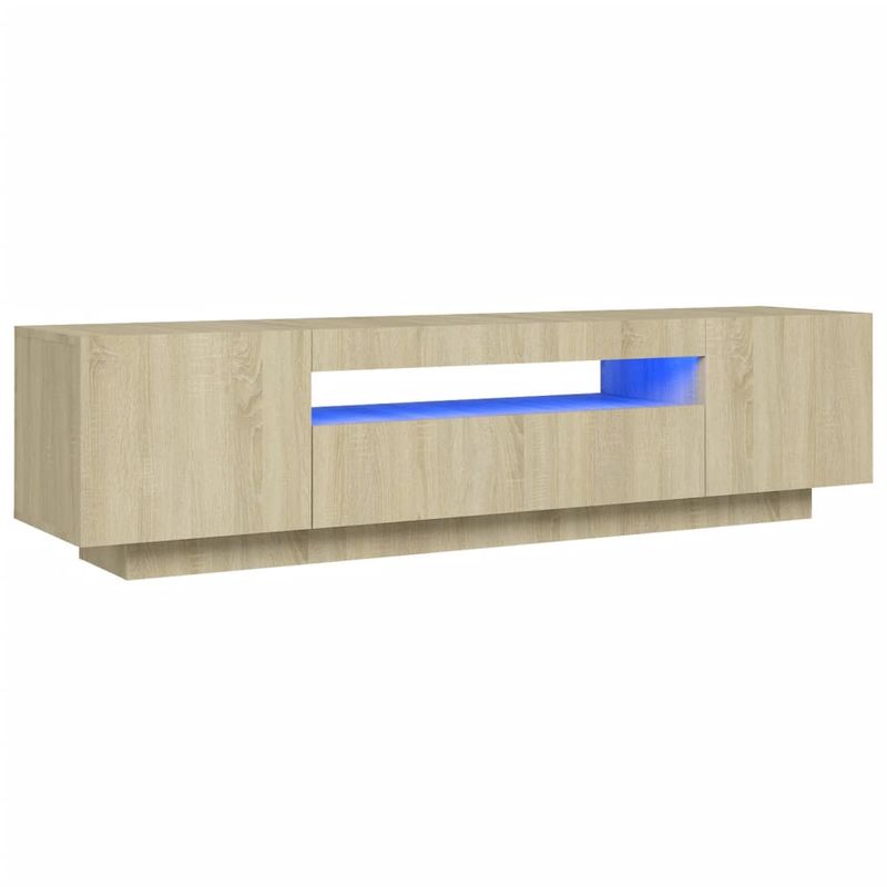 Casa si Gradina - Mobilier - Comode si corpuri - Comode - Comoda TV cu lumini LED, stejar sonoma, 160x35x40 cm - Infinity.ro