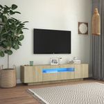 Casa si Gradina - Mobilier - Comode si corpuri - Comode - Comoda TV cu lumini LED, stejar sonoma, 160x35x40 cm - Infinity.ro